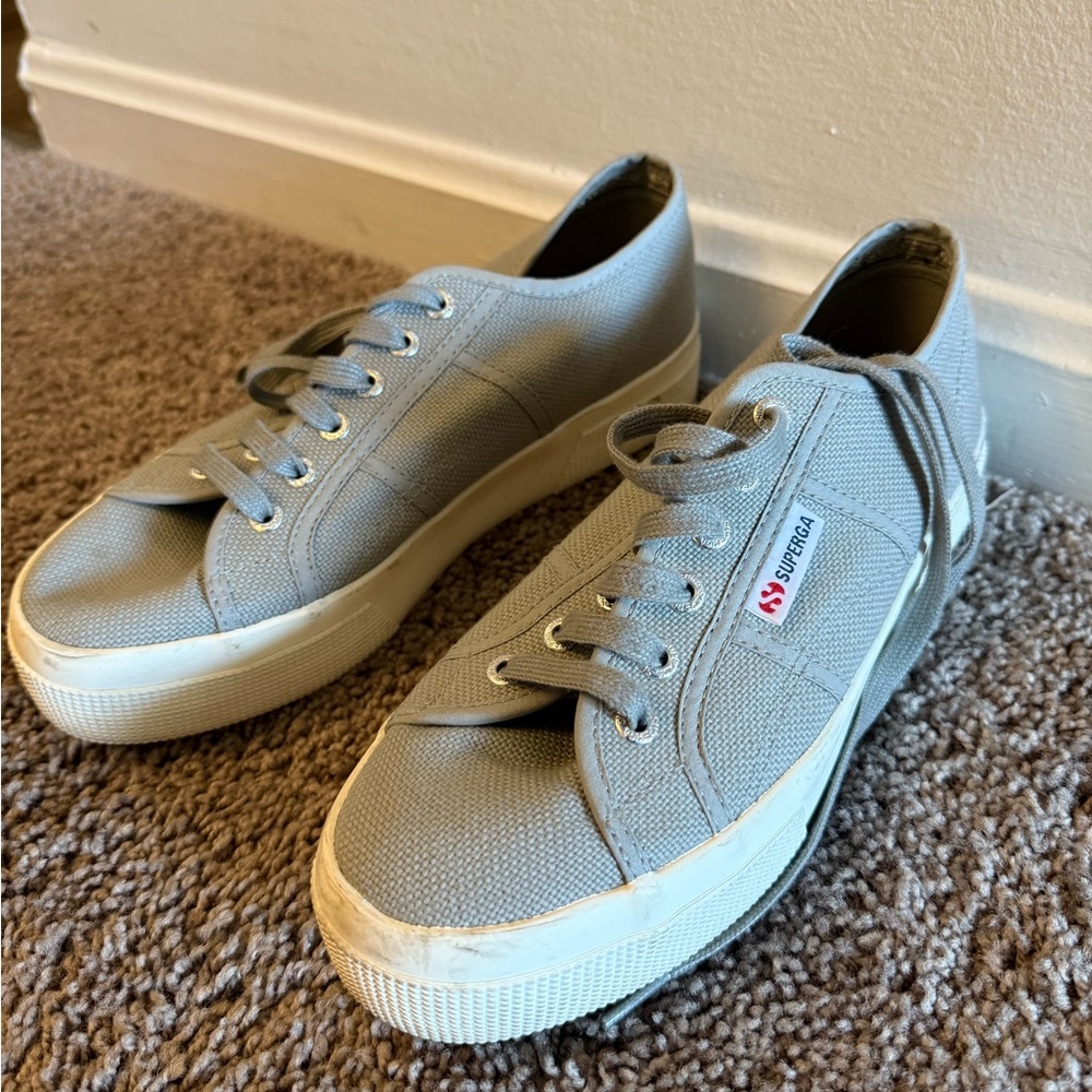 Superga Men's Light Gray Canvas Sneakers